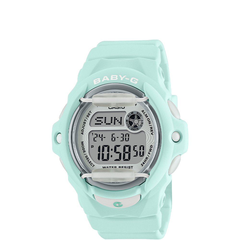 Casio Baby G Blue Resin Strap Shock Resistant Digital Watch for