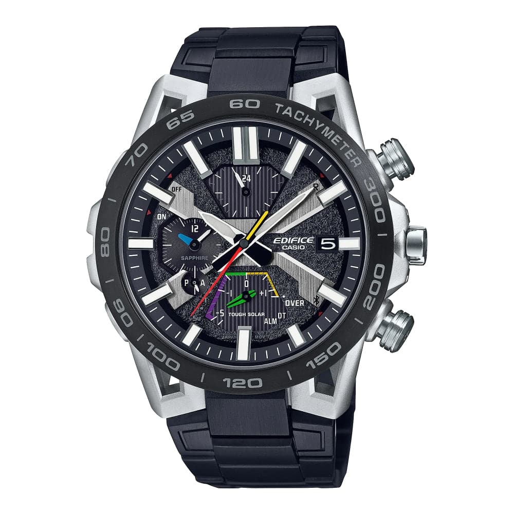 Casio Edifice Black Dial Silver Stainless Steel Strap Men Watch