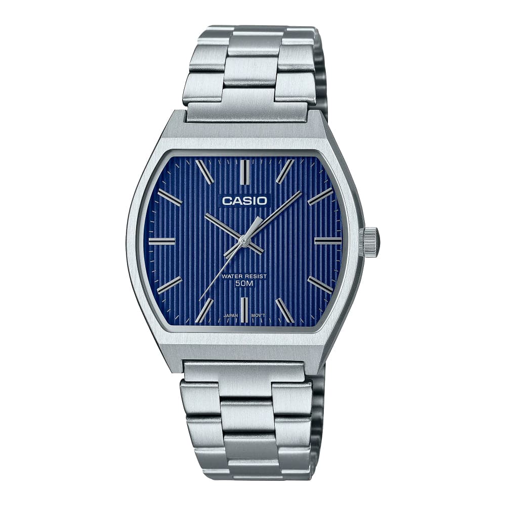 Casio silver blue on sale watch