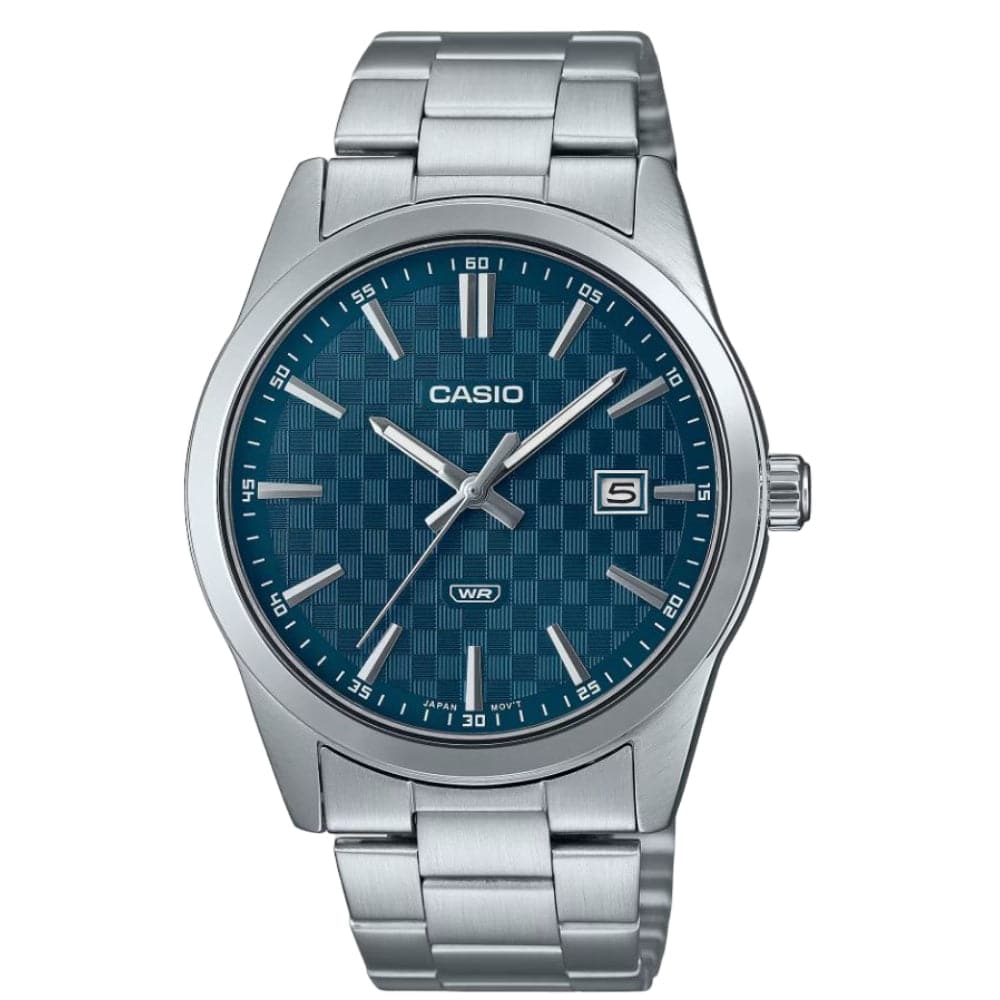 Casio blue deals dial watch