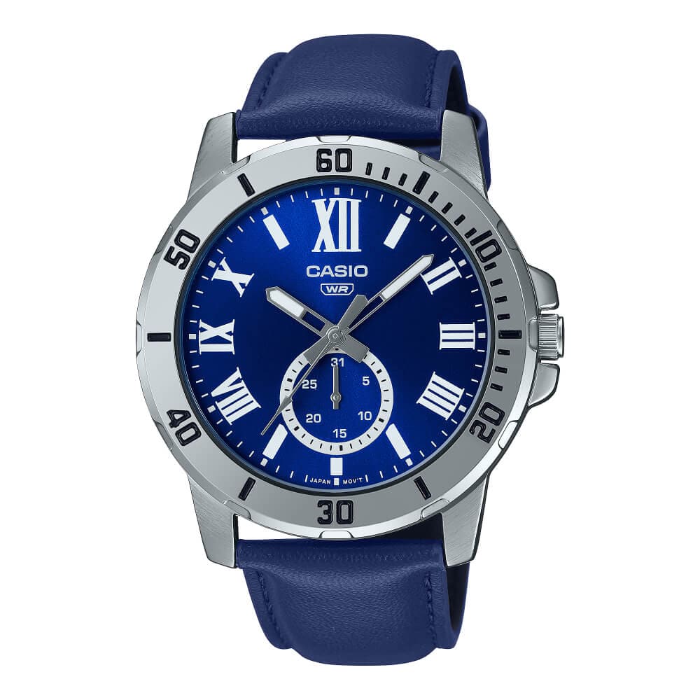 Casio edifice blue leather strap best sale