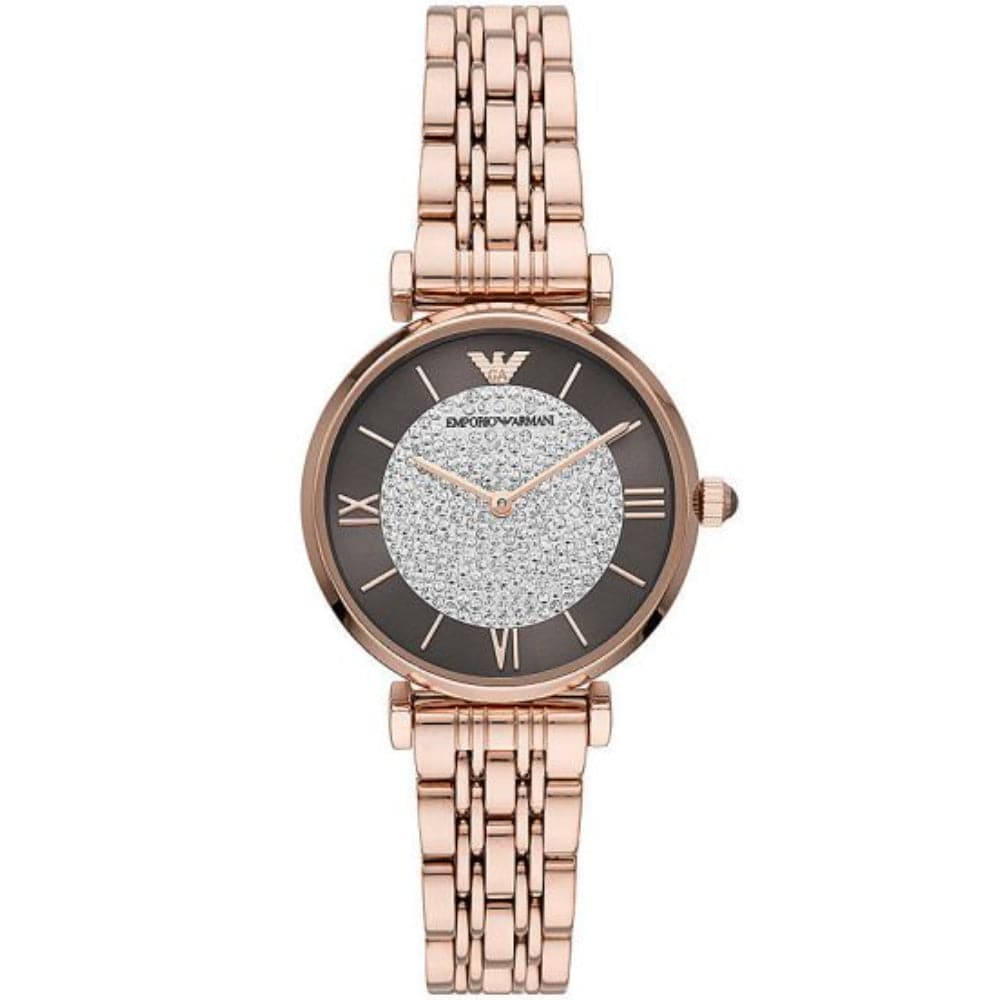 Rose gold and store silver armani watch