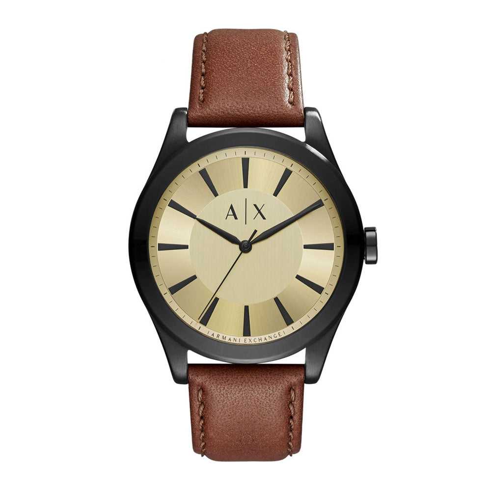 ARMANI EXCHANGE ANALOG QUARTZ BLACK STAINLESS STEEL AX2329 BROWN