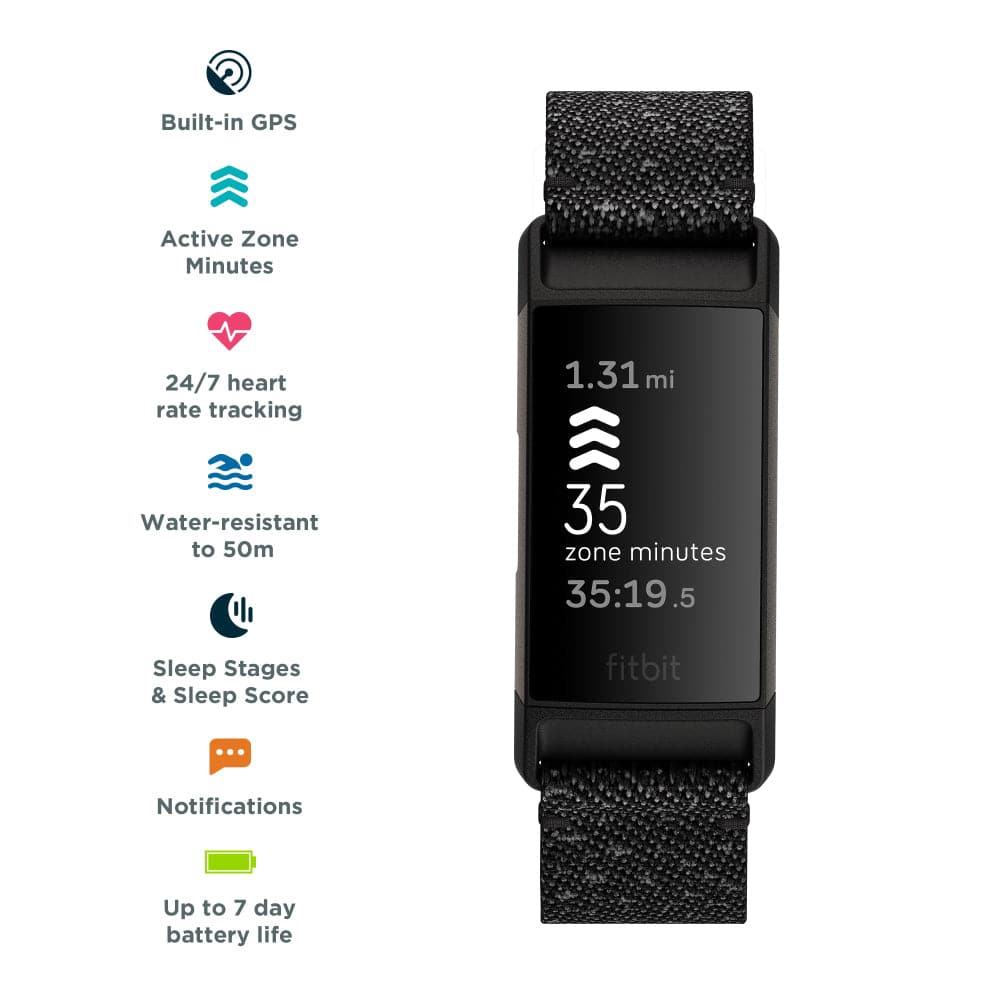 Fitbit charge 4 granite reflective woven band sale