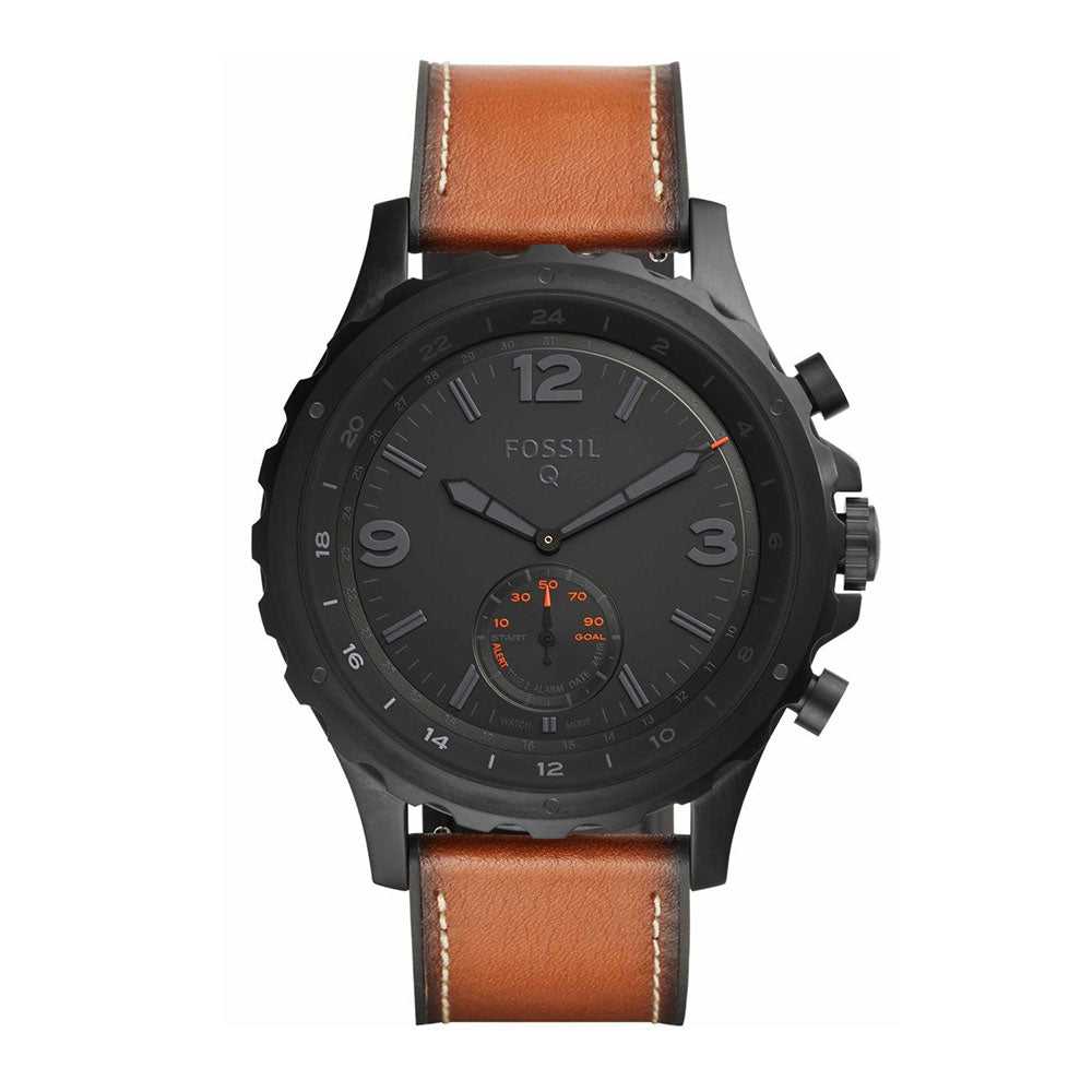 FOSSIL HYBRID SMARTWATCH Q NATE DIGITAL BLACK STAINLESS STEEL FTW1114 H2 Hub