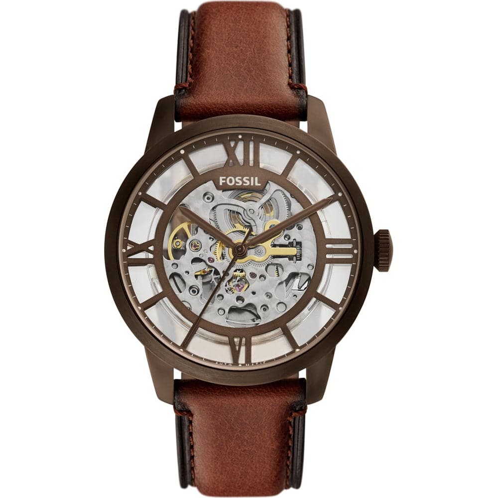 Fossil Townsman Automatic Brown Eco Leather Men Watch ME3225 H2 Hub