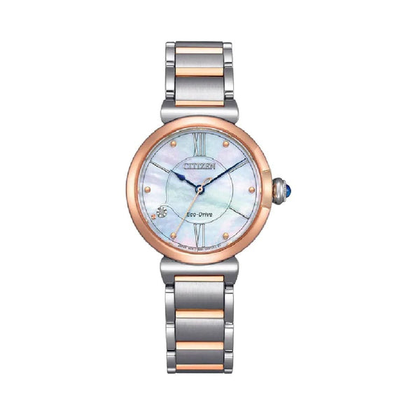 Citizen Eco-Drive Two-Tone Mother of Pearl Dial Women's Watch EM1074-82D