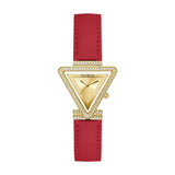 Guess Gold Tone Case Red Genuine Leather Women's Watch GW0504L2