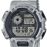 Casio Digital Silver Stainless Steel Strap Watch For Men AE-1400WHD-1AVDF-P