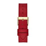 Guess Gold Tone Case Red Genuine Leather Women's Watch GW0504L2