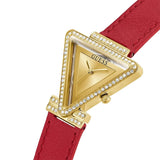 Guess Gold Tone Case Red Genuine Leather Women's Watch GW0504L2