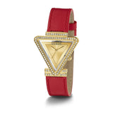 Guess Gold Tone Case Red Genuine Leather Women's Watch GW0504L2