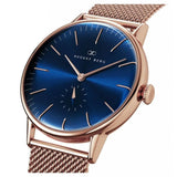 August Berg Blue Dial Rose Gold Milanese Strap Unisex Watch 10140A05MRG