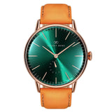 August Berg Green Dial Brown Leather Strap Men Watch 10140A11LBN20 (40mm)