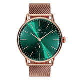 August Berg Green Dial Rose Gold Milanese Strap Unisex Watch 10140A11MRG (40mm)