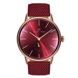 August Berg Serenity Burgundy Perlon Braided Nylon Strap Unisex Watch 10140A15VBY (40mm)