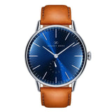 August Berg Blue Dial Brown Leather Strap Unisex Watch 10140E05LBN20