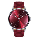 August Berg Serenity Burgundy Perlon Braided Nylon Strap Unisex Watch 10140E15VBY (40m)