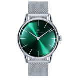 August Berg Green Dial Silver Milanese Strap Unisex Watch 10232E11MSL (32mm)