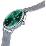 August Berg Green Dial Silver Milanese Strap Unisex Watch 10232E11MSL (32mm)