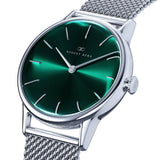 August Berg Green Dial Silver Milanese Strap Unisex Watch 10232E11MSL (32mm)