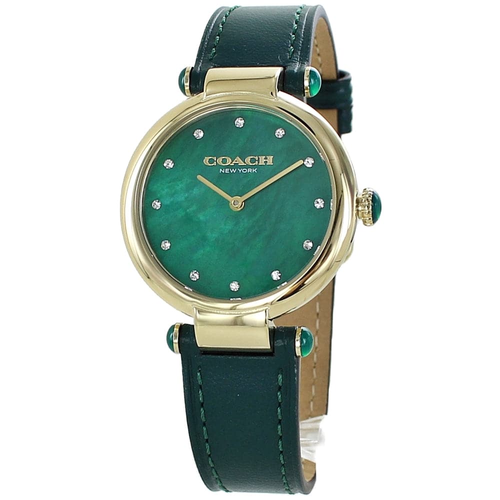 Coach Cary Green Dial And Leather Strap Women Watch 14503962 – H2 Hub