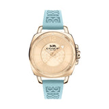 Coach New York Boyfriend Turquoise Rubber Strap Women Watch 14503979