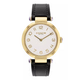 Coach New York White Dial Black Leather Strap Women Watch 14503998