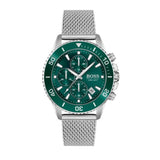 HUGO BOSS ADMIRAL GREEN DIAL STAINLESS STEEL WATCH 1513905