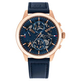 Tommy Hilfiger Chronograph Blue Leather Strap Men Watch 1710475