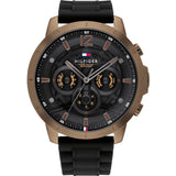 Tommy Hilfiger Chronograph Black Dial Silicone Strap Men Watch 1710491