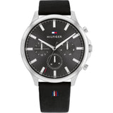 Tommy Hilfiger Chronograph Black Leather Strap Men Watch 1710495