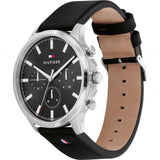 Tommy Hilfiger Chronograph Black Leather Strap Men Watch 1710495