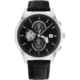 Tommy Hilfiger Chronograph Black Leather Strap Men Watch 1710502