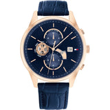 Tommy Hilfiger Chronograph Blue Dial Leather Strap Men Watch 1710503