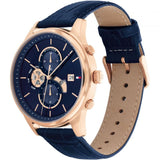 Tommy Hilfiger Chronograph Blue Dial Leather Strap Men Watch 1710503