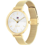 Tommy Hilfiger White Dial Gold Milanese Strap Women Watch 1782579