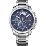 Tommy Hilfiger Chronograph Blue Dial Silver Stainless Steel Strap Men Watch 1791348