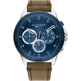 Tommy Hilfiger Harley Chronograph Blue Dial Brown Leather Strap Men Watch 1791895