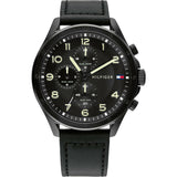 Tommy Hilfiger Chronograph Black Dial & Leather Strap Men Watch 1792004