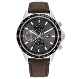 Tommy Hilfiger Miles Chronograph Brown Leather Strap Men Watch 1792015