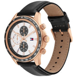 Tommy Hilfiger Chronograph Black Leather Strap Men Watch 1792016