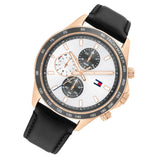 Tommy Hilfiger Chronograph Black Leather Strap Men Watch 1792016