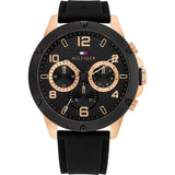 Tommy Hilfiger Chronograph Black Silicone Strap Men Watch 1792028