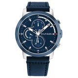 Tommy Hilfiger Chronograph Blue Leather Strap Men Watch 1792051