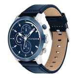 Tommy Hilfiger Chronograph Blue Leather Strap Men Watch 1792051