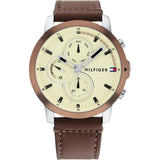 Tommy Hilfiger Chronograph Brown Leather Strap Men Watch 1792053