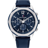 Tommy Hilfiger Chronograph Blue Leather Strap Men Watch 1792063