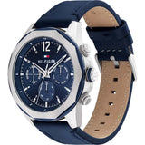 Tommy Hilfiger Chronograph Blue Leather Strap Men Watch 1792063