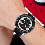 Tommy Hilfiger Chronograph Black Silicone Strap Men Watch 1792074